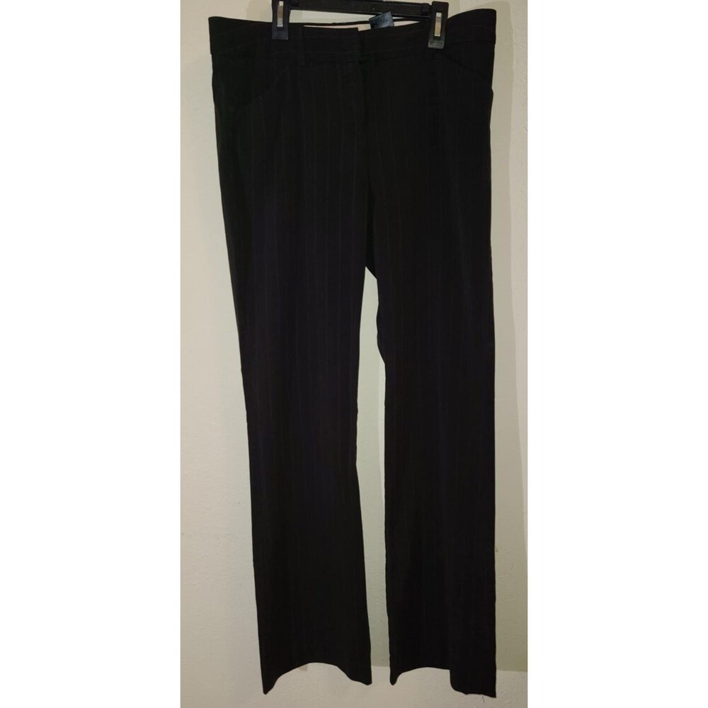 Norma Kamali Womens Dress Pants Size 10 Black Pinstripe Office Career Workwear